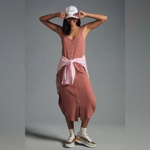 Anthropologie Daily Practice The Sundarban Midi Snap Front Dress